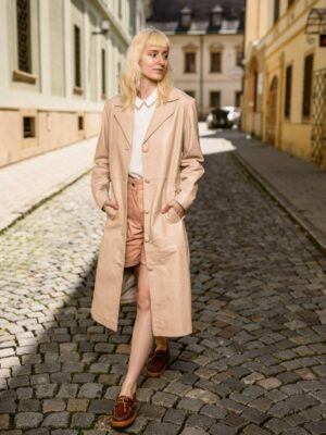 Luna – Buttoned Leather Coat