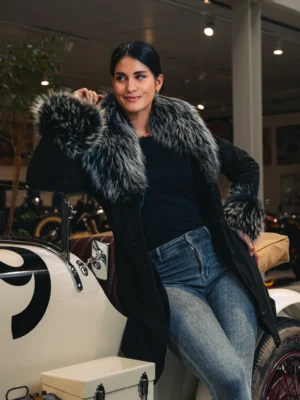 Aurora – Raccoon Fur Leather Coat