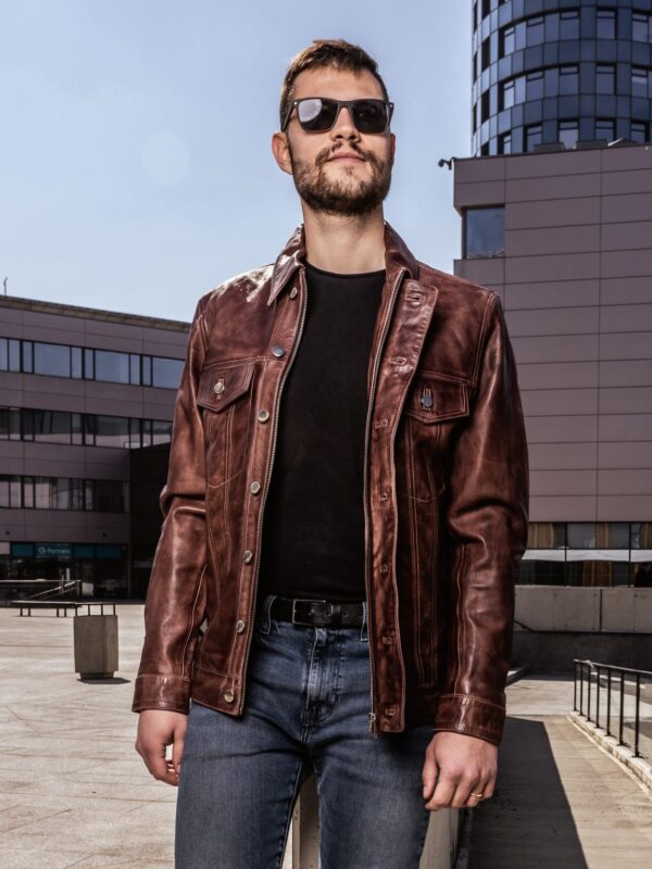 Falcon Leather Jacket - Image 4