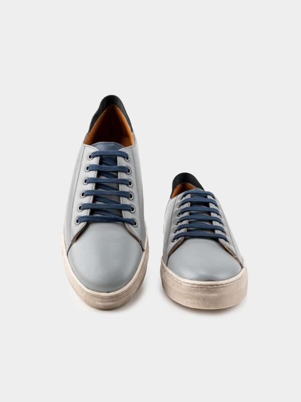 Bergamo Gray – Gray-Blue Leather Sneakers