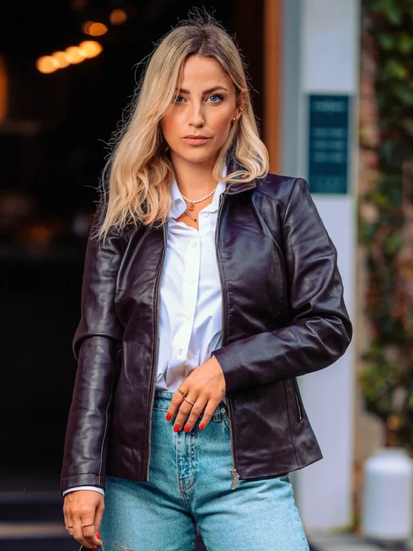 Elara – Women's Extended Leather Jacket - Image 2