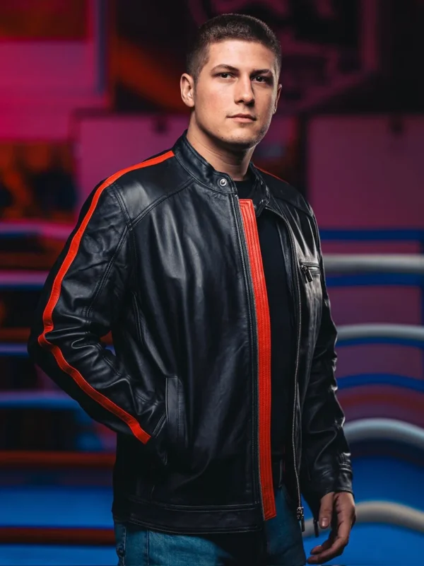 Vortex Leather Bomber Jacket - Image 6