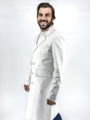 Lancer Snow-White Leather Coat