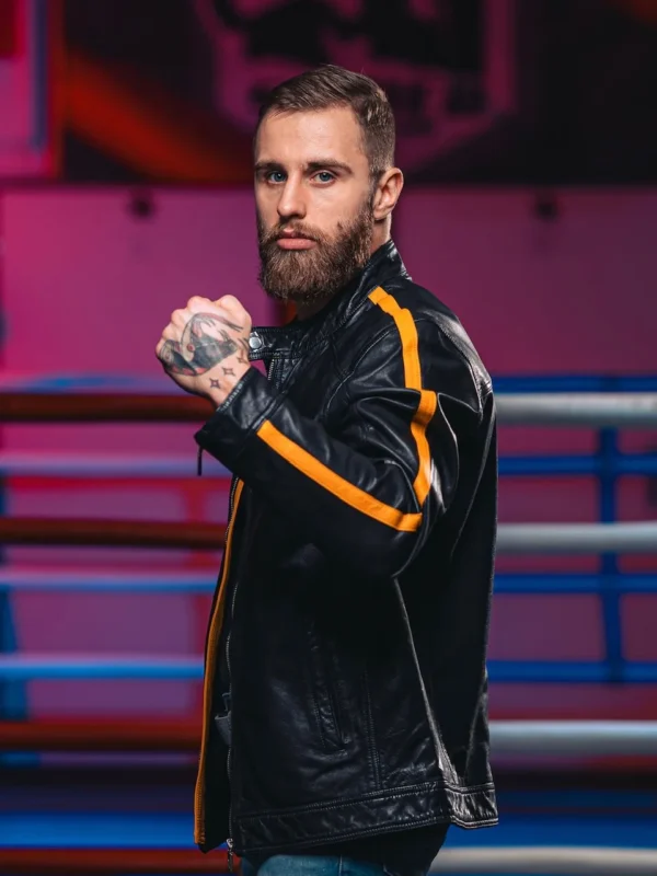 Vortex Leather Bomber Jacket - Image 7