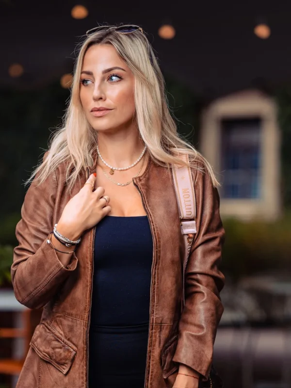 Arlette – Women's Leather Coat - Image 3